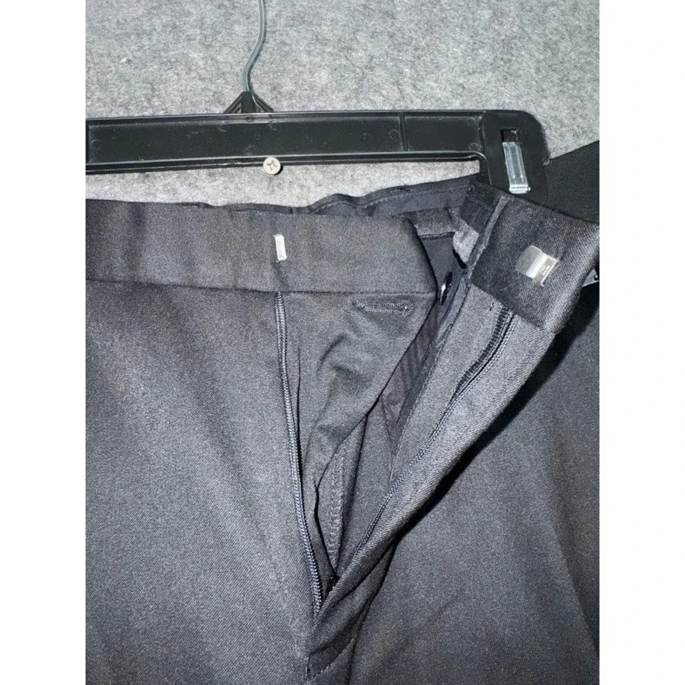 Versace Collection Mens Black Dress Pants Medusa Logo Plaque Flat Front Trousers